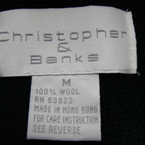 CHRISTOPHER&BANKS Green Wool Embroidered Vest M - Picture 2 of 7